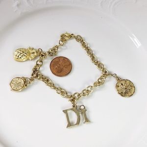 🌜3 for $25🌛Di Gold Charm Clock Charm Bracelet